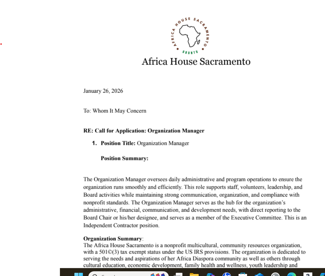 Organizational Manager position