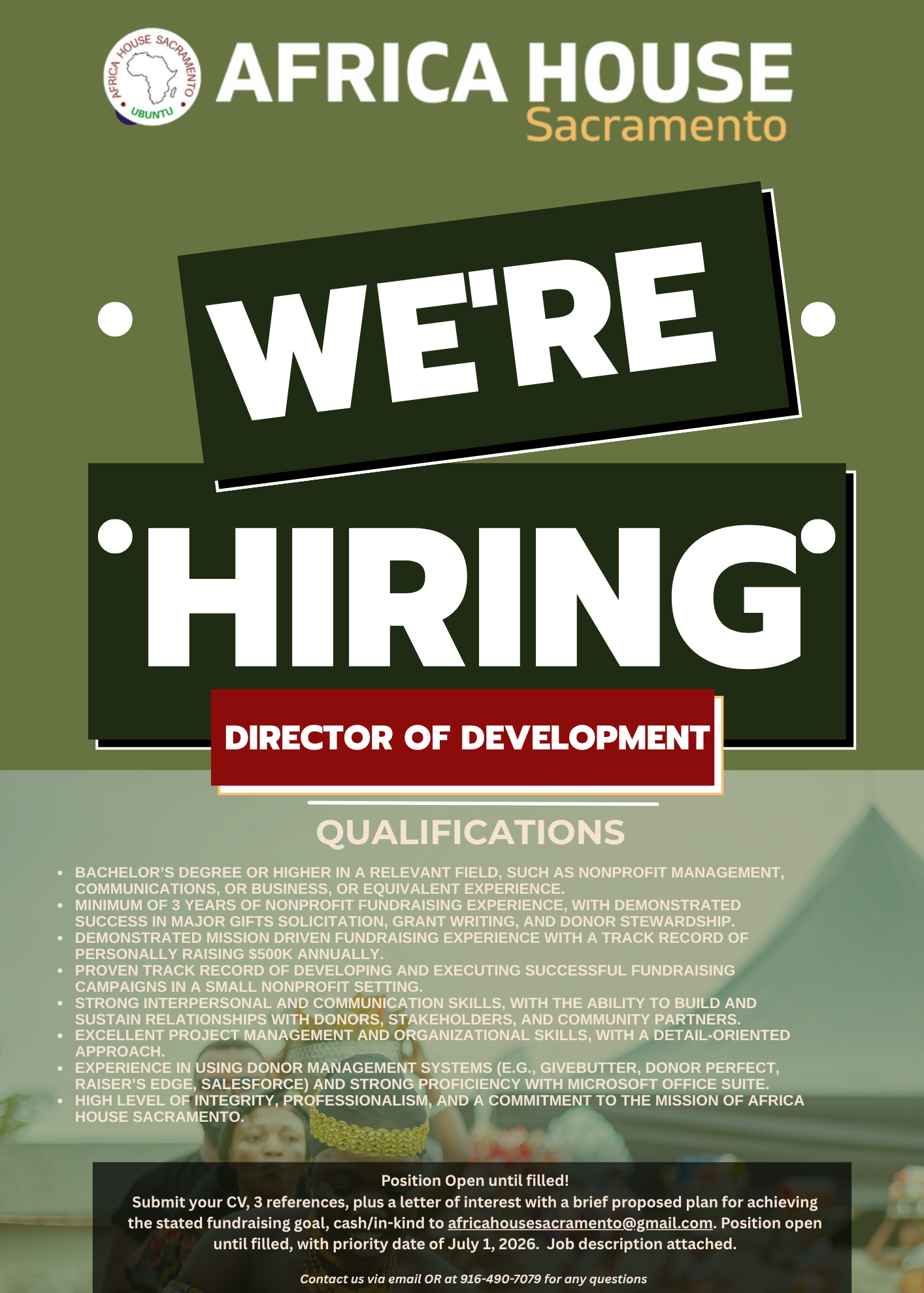 Africa House Sacramento is Hiring!